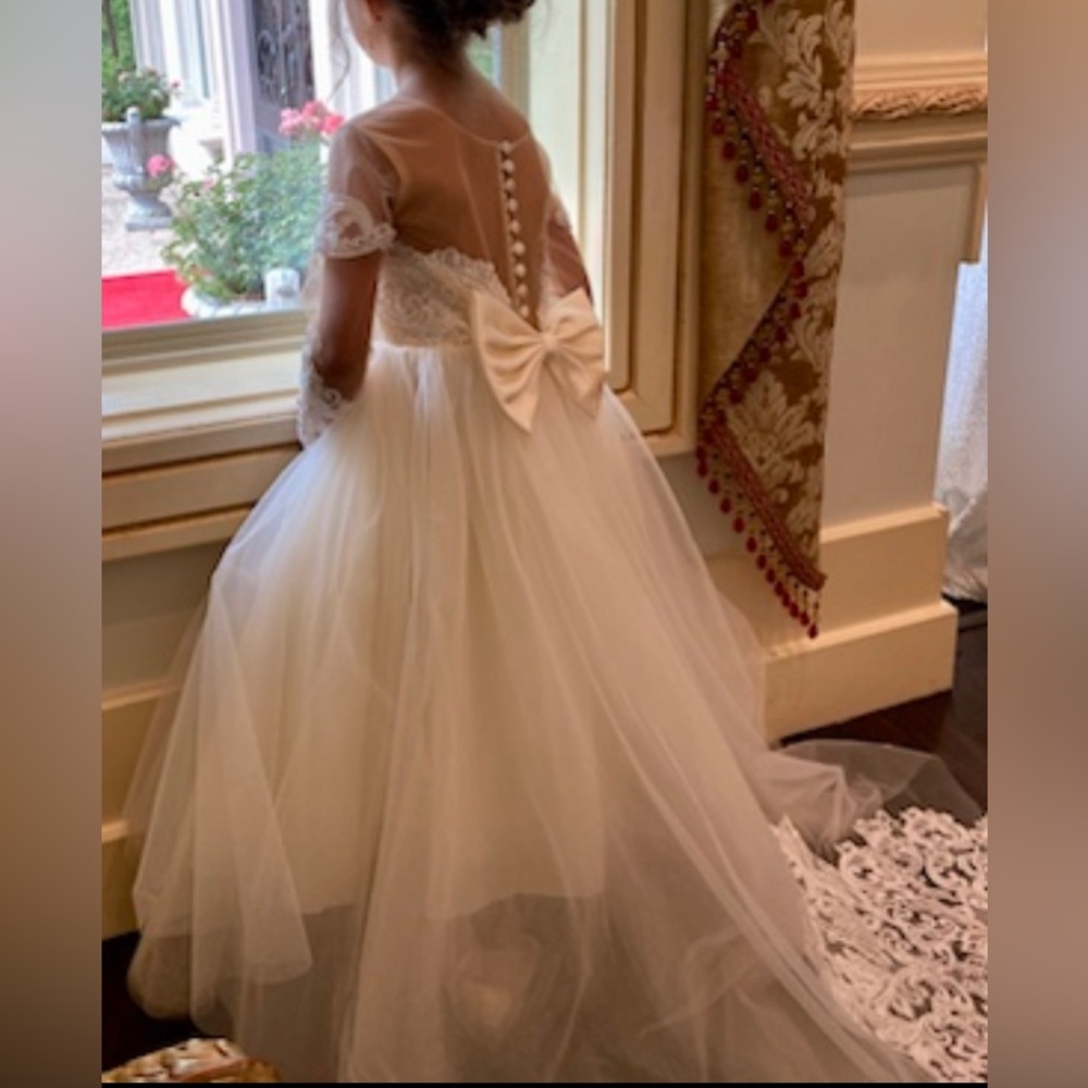 Lace Flower Girls, Kids First Communion, Princess, Wedding, Pageant Ball Gown